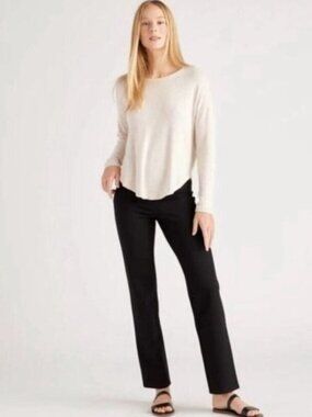 QUINCE | Ultra Stretch Ponte Straight Leg Pant | Black | Size M